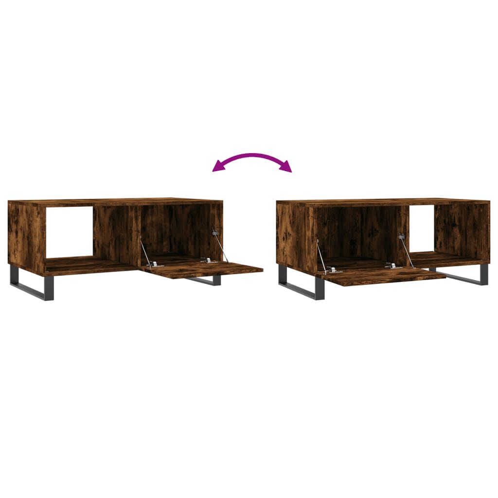 vidaXL Τραπεζάκι Σαλονιού Καπνιστή Δρυς 90x50x40 εκ. Επεξεργασμ. Ξύλο