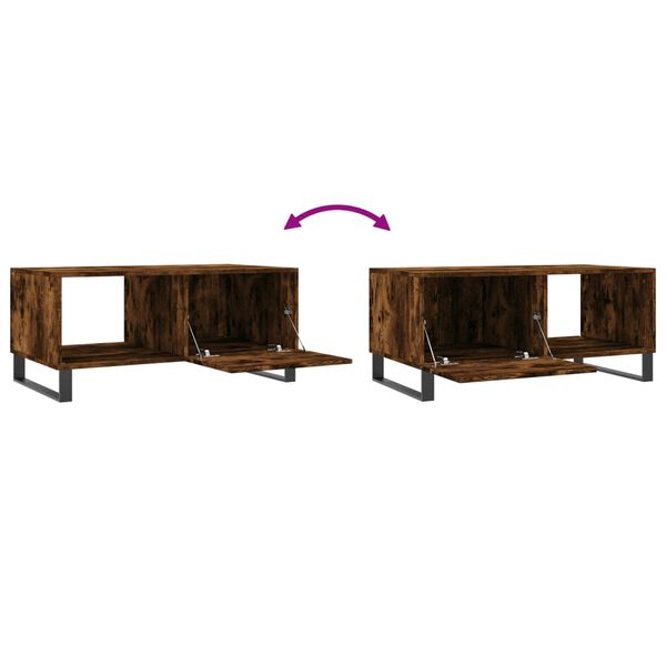vidaXL Τραπεζάκι Σαλονιού Καπνιστή Δρυς 90x50x40 εκ. Επεξεργασμ. Ξύλο