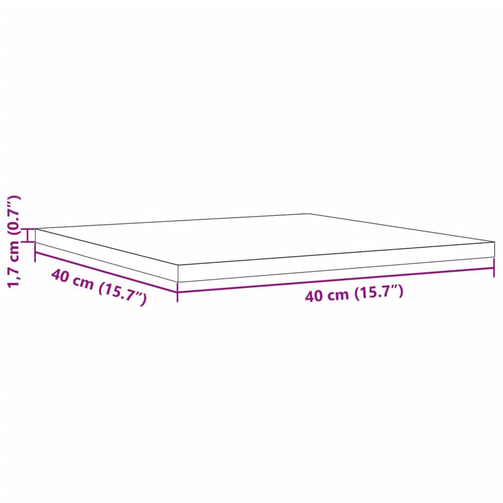 vidaXL Επιφάνεια Τραπεζιού Τετράγωνη 40x40x1,7 εκ. Μασίφ Ξύλο Πεύκου