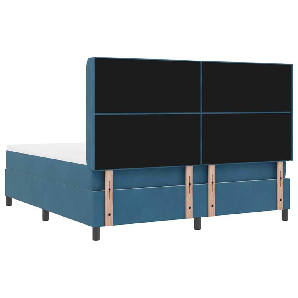 vidaXL Κρεβάτι με ελατήρια με μαξιλάρι Μπλε 180 x 200 cm Βελούδο