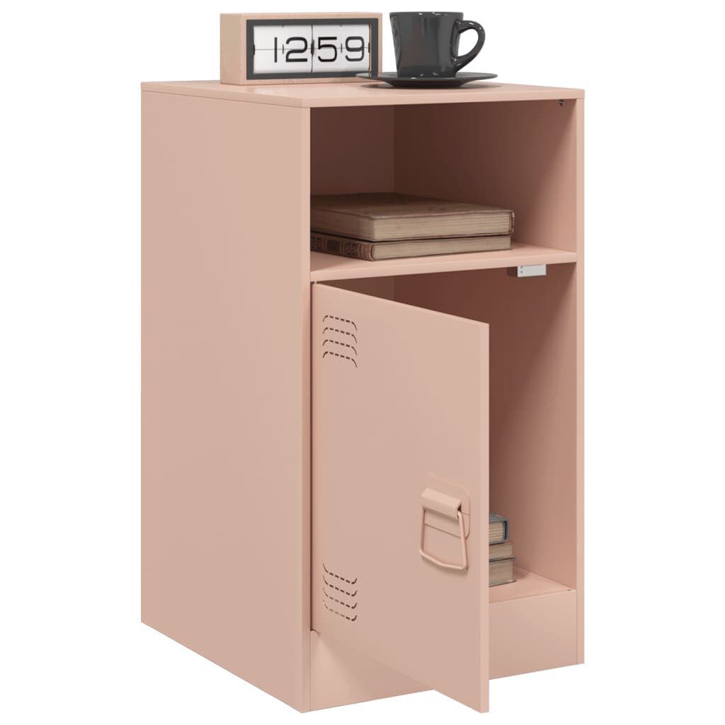 vidaXL Κομοδίνο Ροζ 34,5x39x62 εκ. από Χάλυβα