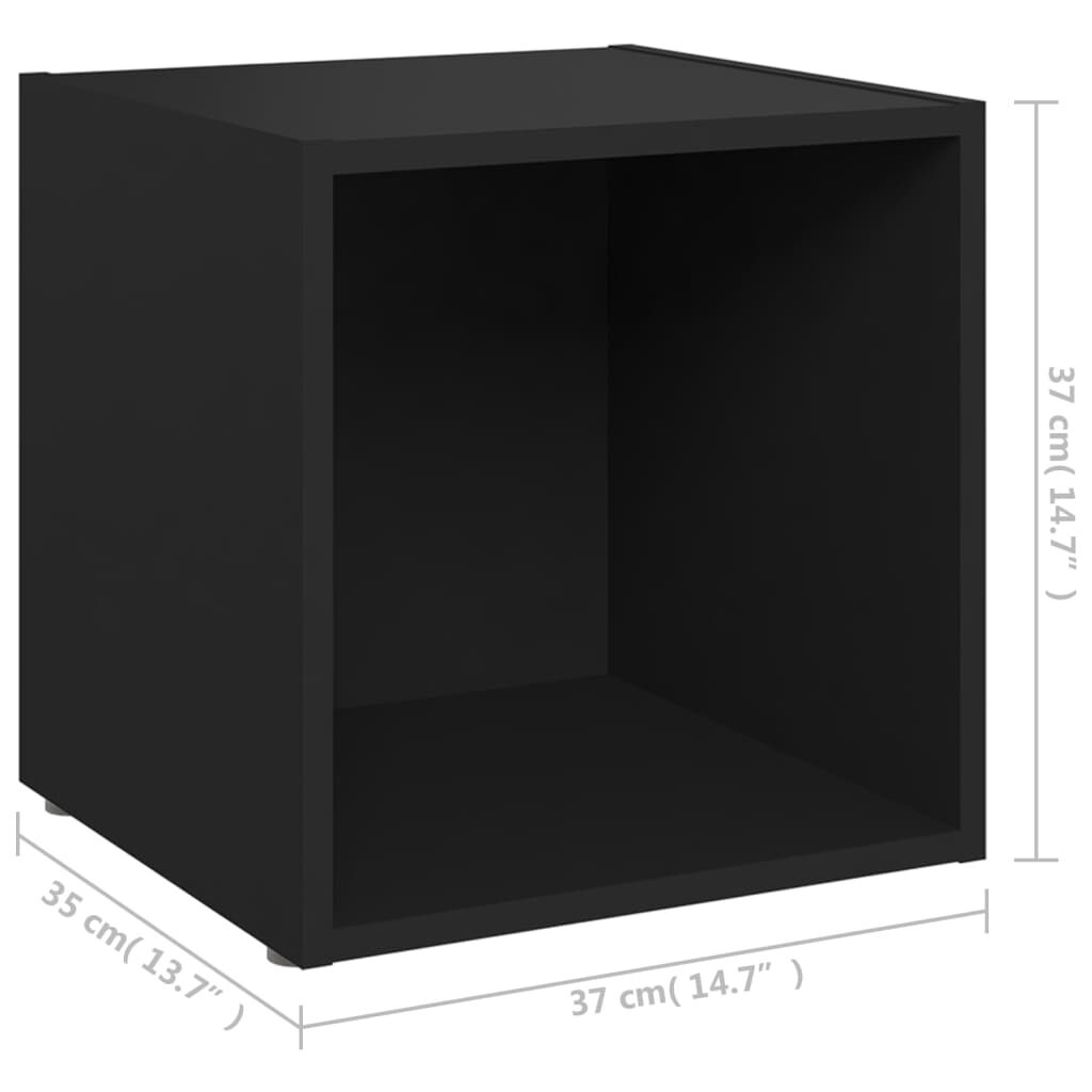 vidaXL Έπιπλα Τηλεόρασης 4 τεμ. Μαύρα 37 x 35 x 37 εκ. από Επεξ. Ξύλο