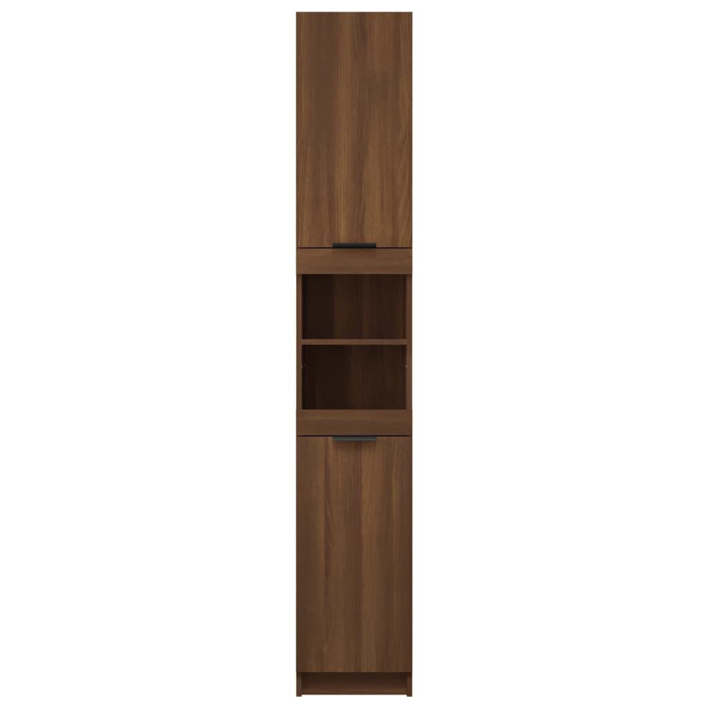 vidaXL Ντουλάπι Μπάνιου Καφέ Δρυς 32x34x188,5 εκ. Επεξεργασμένο Ξύλο