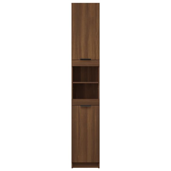 vidaXL Ντουλάπι Μπάνιου Καφέ Δρυς 32x34x188,5 εκ. Επεξεργασμένο Ξύλο