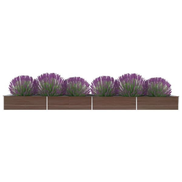 vidaXL Ζαρντινιέρα Υπερυψωμένη Καφέ 600x80x45 εκ. Γαλβαν. Χάλυβας