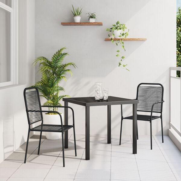 vidaXL Σέτ φαγητού για κήπο 5 pcs Μαύρο