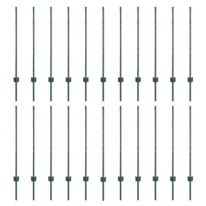 vidaXL Πό posts φράχτη 22 pcs Πράσινο 140 cm Ατσάλι