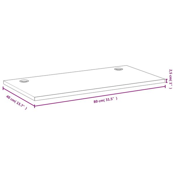 vidaXL Επιφάνεια Γραφείου 80 x 40 x 2,5 εκ. από Μπαμπού