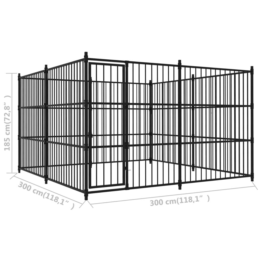 vidaXL Κλουβί Σκύλου Εξωτερικού Χώρου 300 x 300 x 185 εκ.