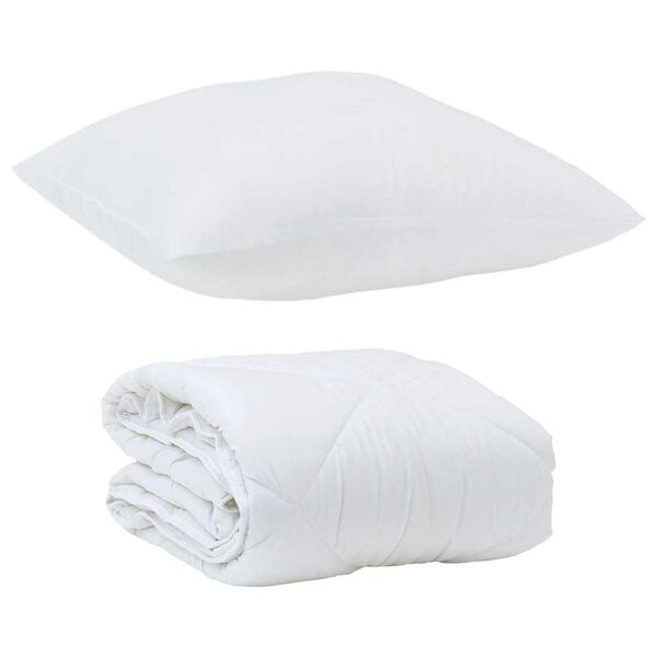 vidaXL Πάπλωμα με μαξιλάρι 2 pcs Λευκό Μικροΐνες