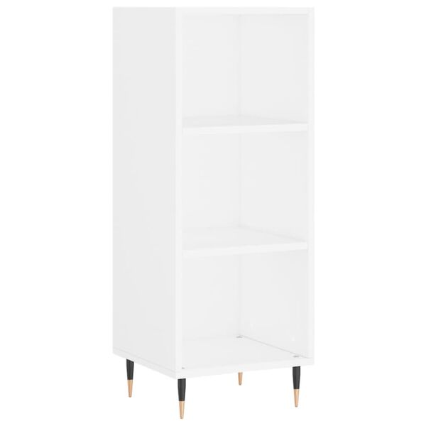vidaXL Ραφιέρα Γυαλιστερό Λευκό 34,5x32,5x180 εκ. Επεξεργασμένο Ξύλο