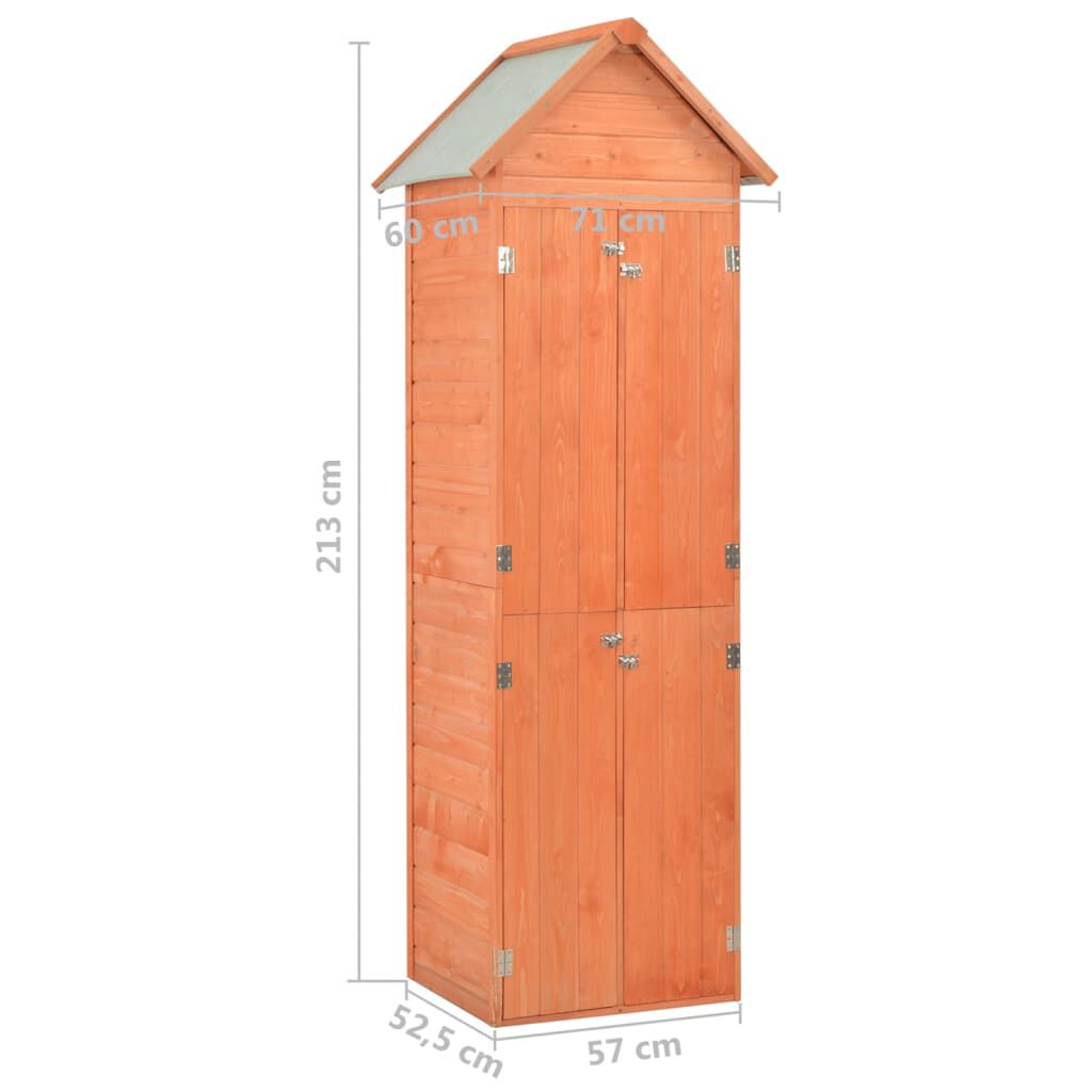 vidaXL Αποθήκη Κήπου 71 x 60 x 213 εκ. Ξύλινη