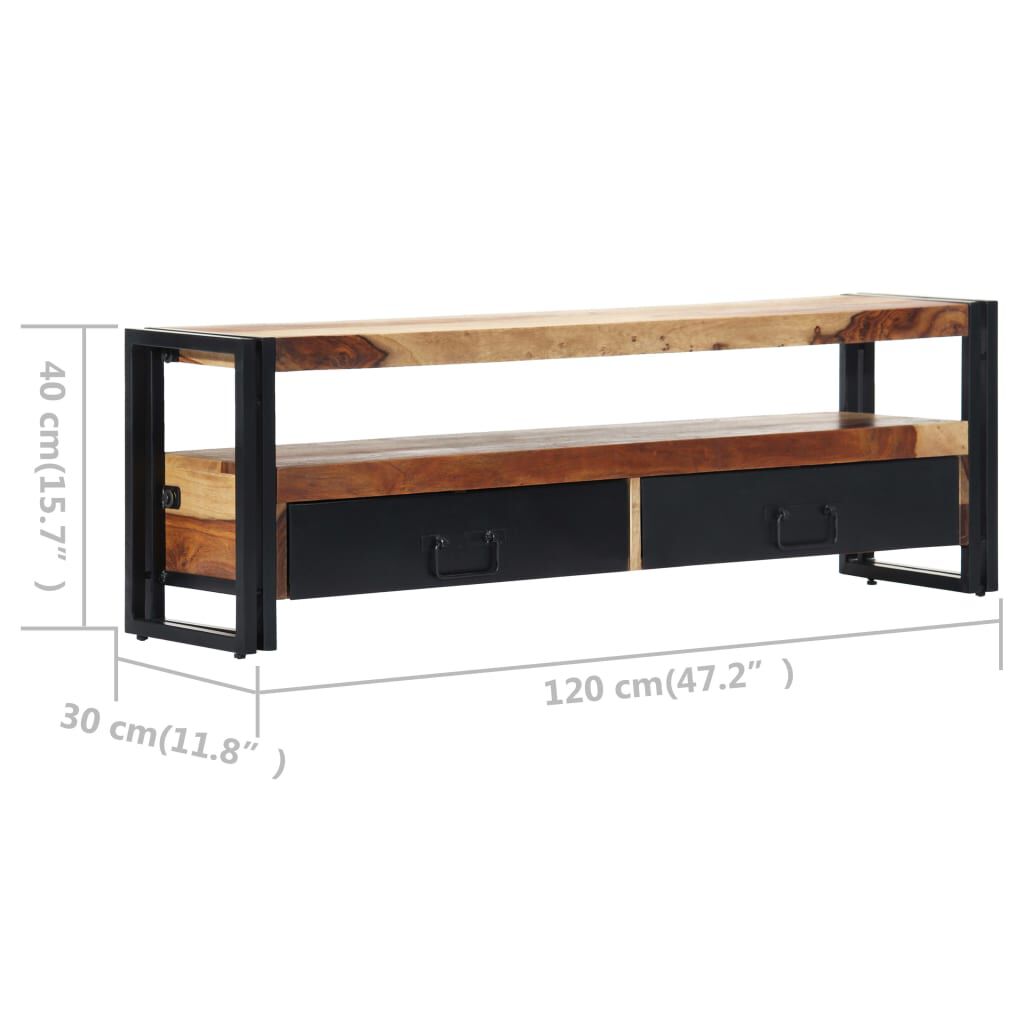 vidaXL Έπιπλο Τηλεόρασης 120 x 30 x 40 εκ. από Μασίφ Ξύλο Sheesham