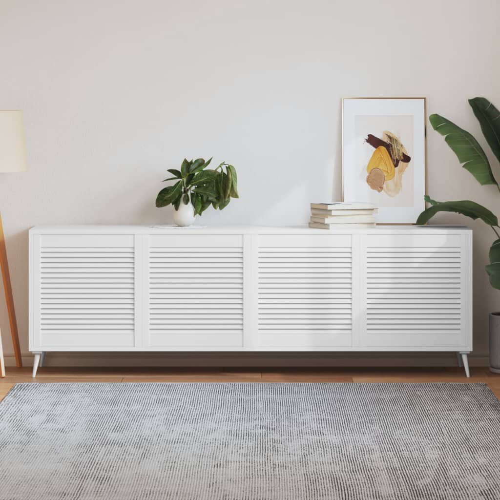 vidaXL Πορτάκια με Περσίδες 4 Τεμ. Λευκά 61,5x59,4εκ Μασίφ Ξύλο Πεύκου