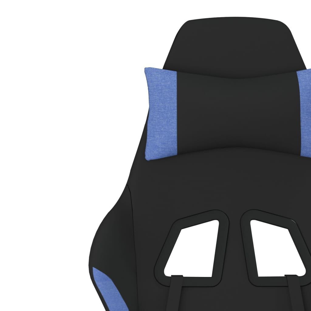 vidaXL Καρέκλα Μασάζ Gaming Μαύρη/Μπλε Ύφασμα με Υποπόδιο