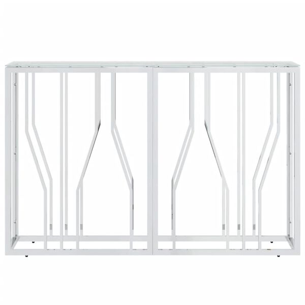 vidaXL Τραπέζι Κονσόλα 110x30x70 εκ. από Ανοξείδωτο Ατσάλι και Γυαλί