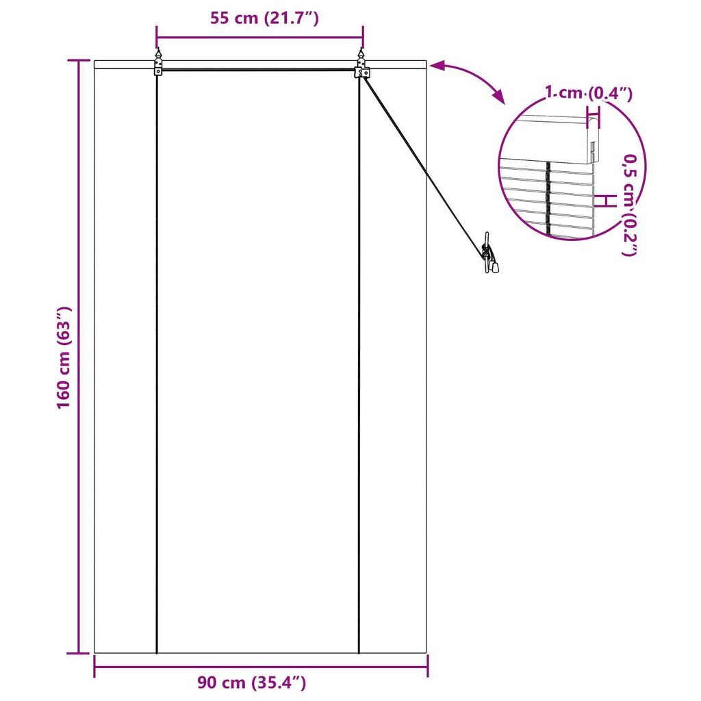 vidaXL Ρολά και Σκίες Παραθύρων Ανοιχτό καφέ 90 x 160 εκ. Μπαμπού