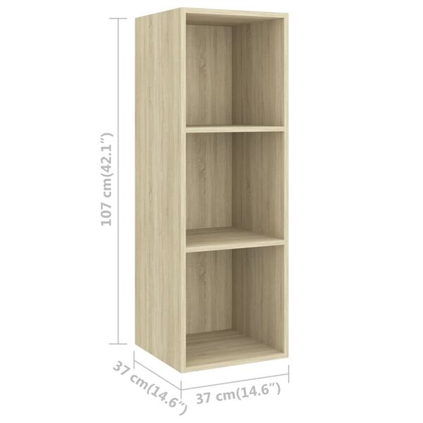 vidaXL Έπιπλο Τηλεόρασης Κρεμαστό Sonoma Δρυς 37x37x107 εκ Επεξ. Ξύλο