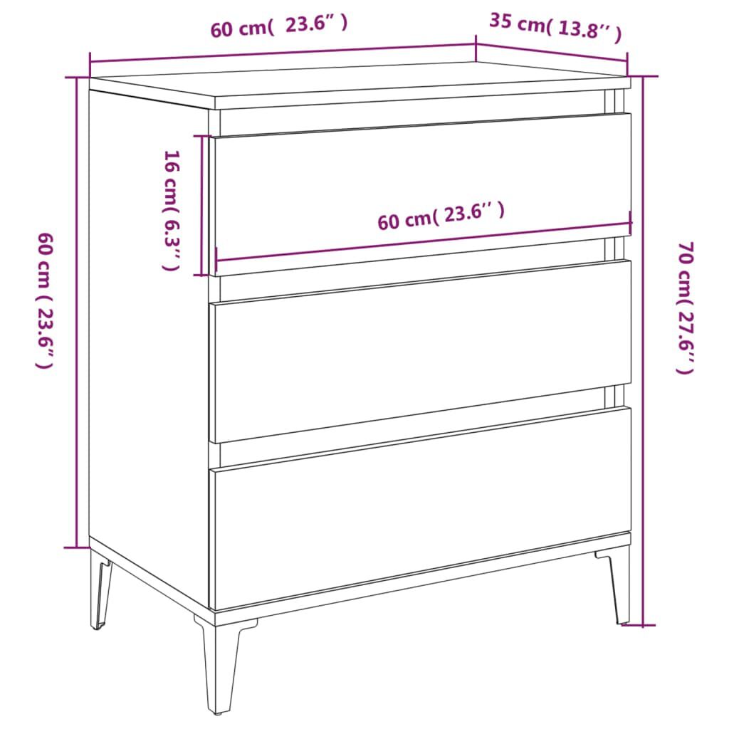 vidaXL Ντουλάπι Καπνιστή Δρυς 60x35x70 εκ. από Επεξεργασμένο Ξύλο