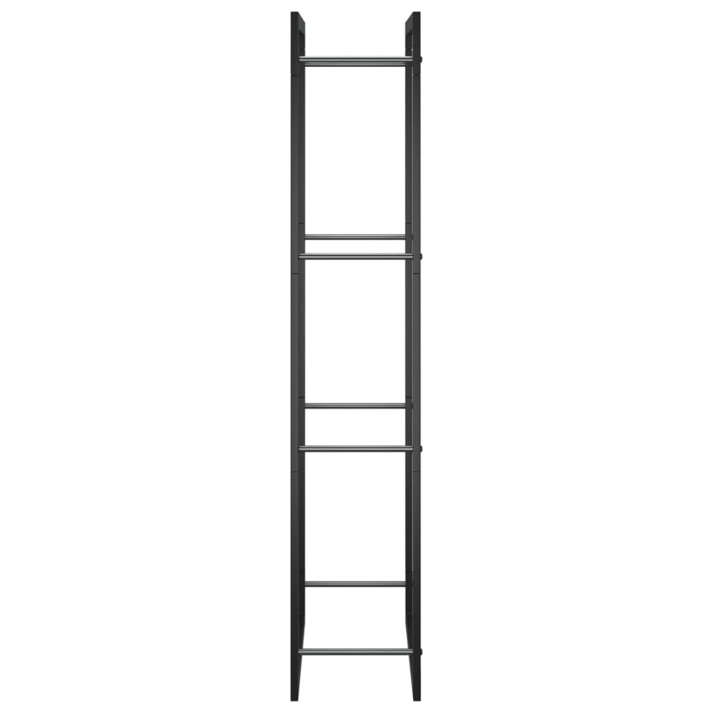 vidaXL Ραφιέρα Καυσόξυλων Ματ Μαύρο 50x28x132 εκ. Ατσάλι