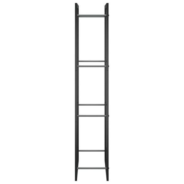 vidaXL Ραφιέρα Καυσόξυλων Ματ Μαύρο 50x28x132 εκ. Ατσάλι