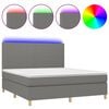 vidaXL &Kappa;&rho;&epsilon;&beta;ά&tau;&iota; Boxspring &mu;&epsilon; &Sigma;&tau;&rho;ώ&mu;&alpha; & LED &Sigma;&kappa;.&Gamma;&kappa;&rho;&iota; 160x200 &epsilon;&kappa; &Upsilon;&phi;&alpha;&sigma;&mu;ά&tau;&iota;&nu;&omicron;