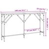 vidaXL Τραπέζι Κονσόλα Καπνιστή Δρυς 140 x 23 x 75 εκ. Επεξεργ. Ξύλο