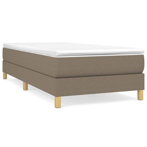 vidaXL Κρεβάτι Boxspring με Στρώμα Taupe 90x200 εκ. Υφασμάτινο
