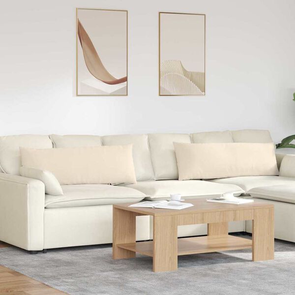 vidaXL Μαξιλάρι Καναπέ 2 pcs Μπεζ 120 x 40 cm ύφασμα