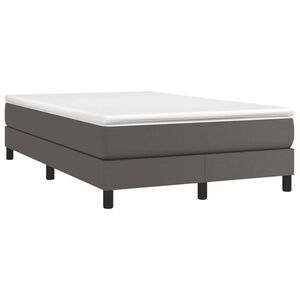 vidaXL Κρεβάτι Boxspring με Στρώμα Γκρι 120x190εκ. από Συνθετικό Δέρμα