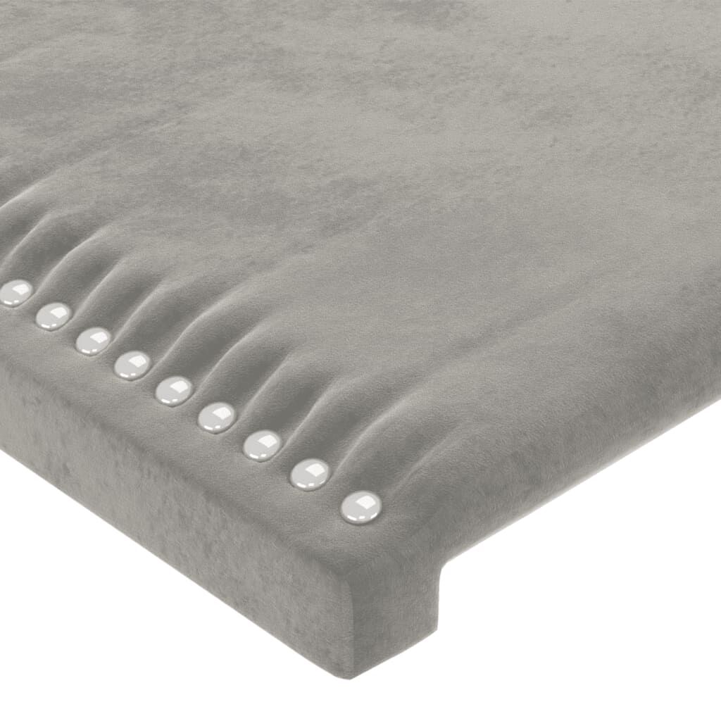 vidaXL Κεφαλάρι με Πτερύγια Ανοιχτό Γκρι 93x23x78/88 εκ. Βελούδινο