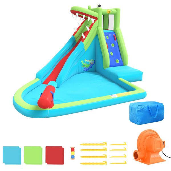 Happy Hop Φουσκωτή Νεροτσουλήθρα με Πισίνα 356x300x230 εκ. από PVC
