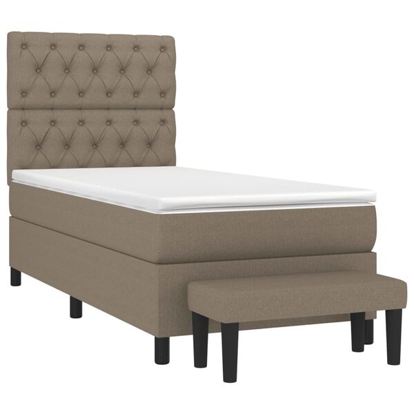 vidaXL &Kappa;&rho;&epsilon;&beta;ά&tau;&iota; Boxspring &mu;&epsilon; &Sigma;&tau;&rho;ώ&mu;&alpha; Taupe 80x200 &epsilon;&kappa;. &Upsilon;&phi;&alpha;&sigma;&mu;ά&tau;&iota;&nu;&omicron;