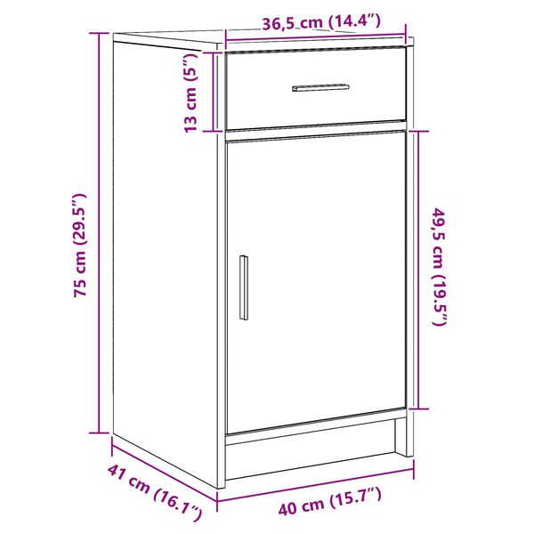vidaXL Τραπέζι περιποίησης με συρτάρι 2 pcs Λευκό 40 x 41 x 75 εκ