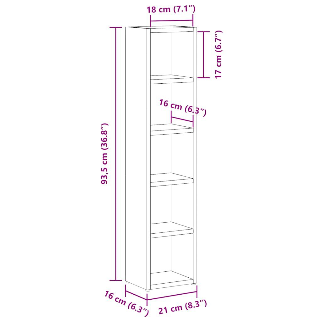 vidaXL Έπιπλα για CD 2 τεμ. Λευκά 21x16x93,5 εκ. από Μοριοσανίδα