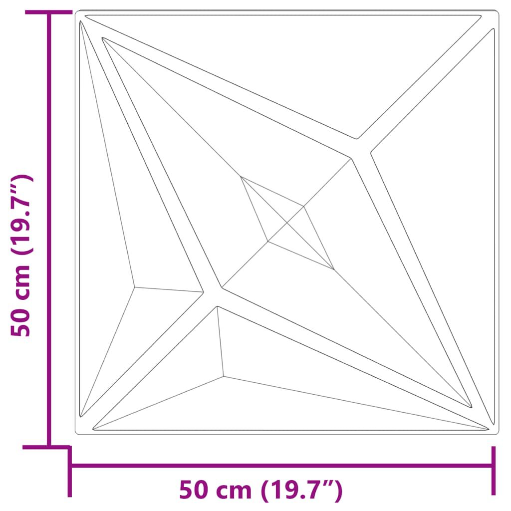 vidaXL Πάνελ Τοίχου 48 τεμ. Τσιμέντο Σχ. Αστέρι 50x50 εκ. 12 μ² XPS