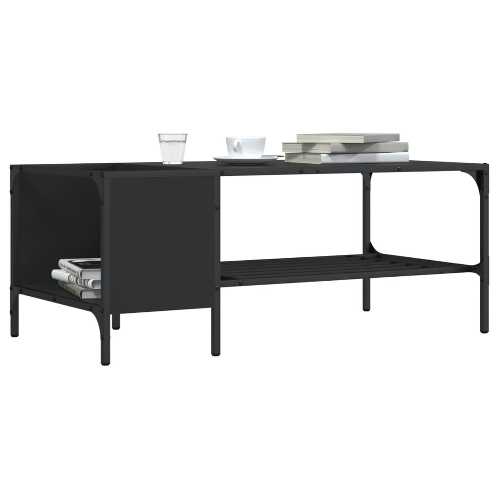 vidaXL Τραπεζάκι Σαλονιού με Ράφι Μαύρο 100x51x40 εκ. Επεξεργ. Ξύλο