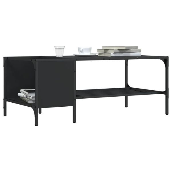 vidaXL Τραπεζάκι Σαλονιού με Ράφι Μαύρο 100x51x40 εκ. Επεξεργ. Ξύλο