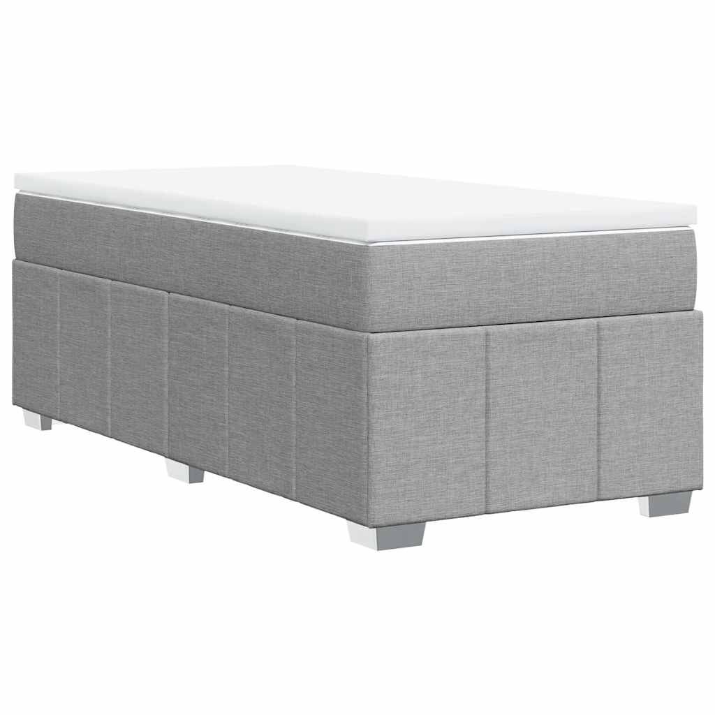 vidaXL Κρεβάτι Boxspring με Στρώμα Ανοιχτό Γκρι 100x200 εκ. Υφασμάτινο