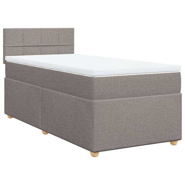 vidaXL &Kappa;&rho;&epsilon;&beta;ά&tau;&iota; Boxspring &mu;&epsilon; &Sigma;&tau;&rho;ώ&mu;&alpha; Taupe 90x200 &epsilon;&kappa;. &Upsilon;&phi;&alpha;&sigma;&mu;ά&tau;&iota;&nu;&omicron;