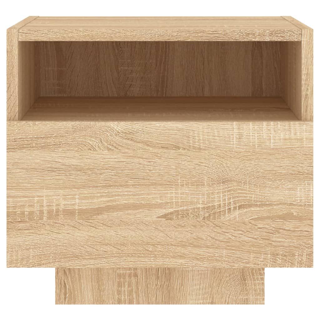 vidaXL Κομοδίνα με Φώτα LED 2 τεμ. Sonoma Δρυς 40 x 39 x 37 εκ.