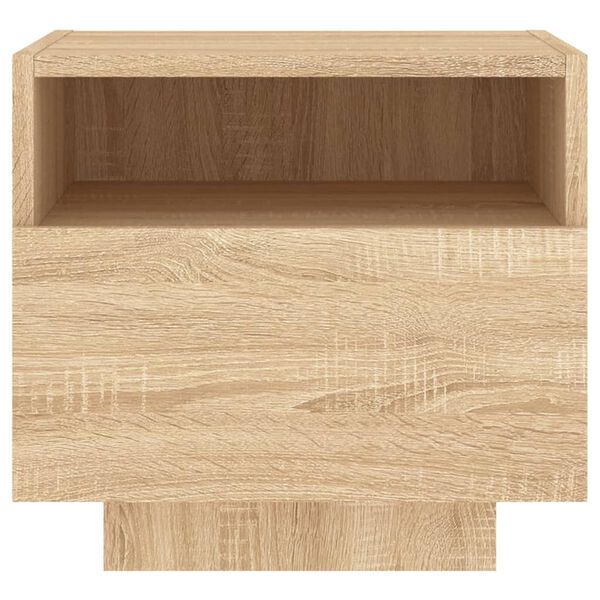 vidaXL Κομοδίνα με Φώτα LED 2 τεμ. Sonoma Δρυς 40 x 39 x 37 εκ.