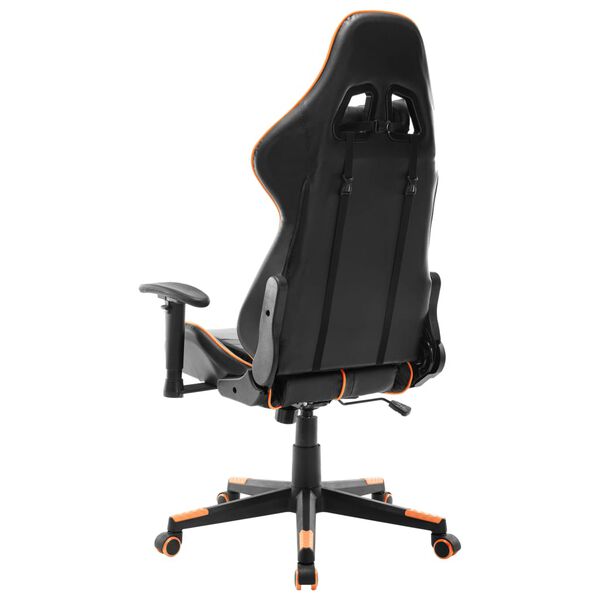 vidaXL Καρέκλα Gaming Μαύρη / Πορτοκαλί από Συνθετικό Δέρμα