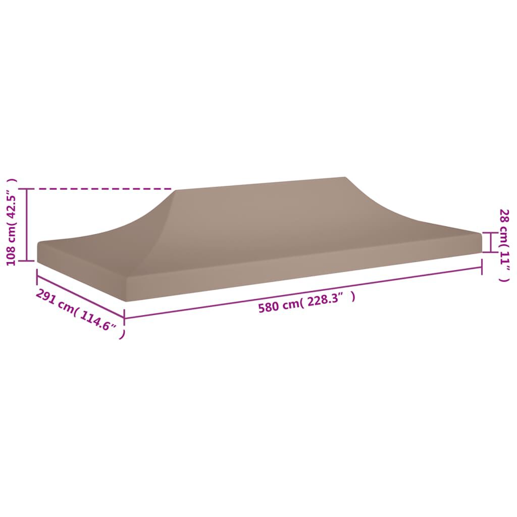 vidaXL Κάλυμμα Τέντας Εκδηλώσεων Taupe 6 x 3 μ. 270 γρ/μ²