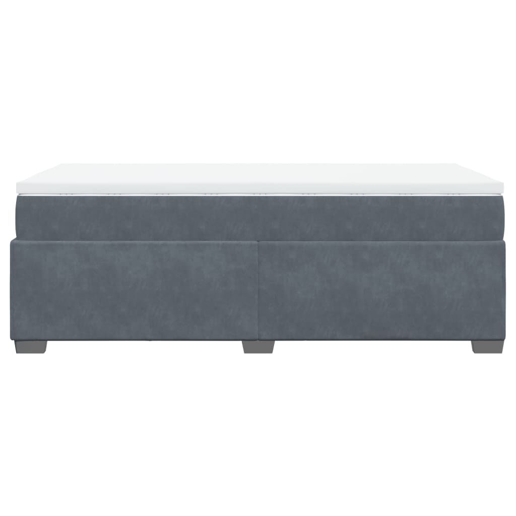 vidaXL Κρεβάτι Boxspring με Στρώμα Σκούρο Γκρι 100x200 εκ. Βελούδινο