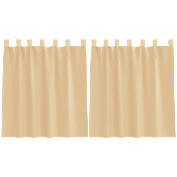 vidaXL Κουρτίνες Voile με βρόχους 2 τεμάχια Άμμος 140x140 cm