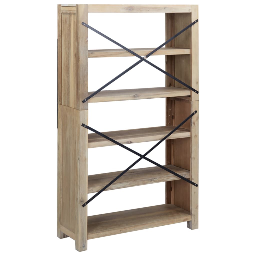 vidaXL Βιβλιοθήκη με 5 Επίπεδα 80 x 30 x 140 εκ. Μασίφ Ξύλο Ακακίας
