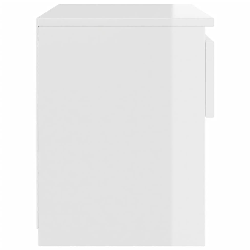 vidaXL Κομοδίνα 2 τεμ. Γυαλιστερό Λευκό 40 x 30 x 39 εκ. Επεξ. Ξύλο