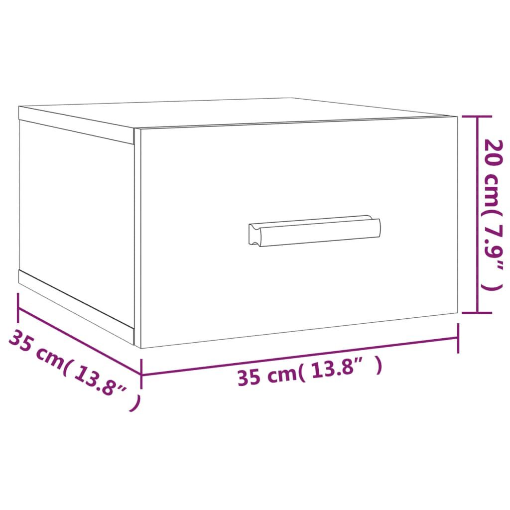 vidaXL Κομοδίνα Επιτοίχια Sonoma Δρυς 35 x 35 x 20 εκ.