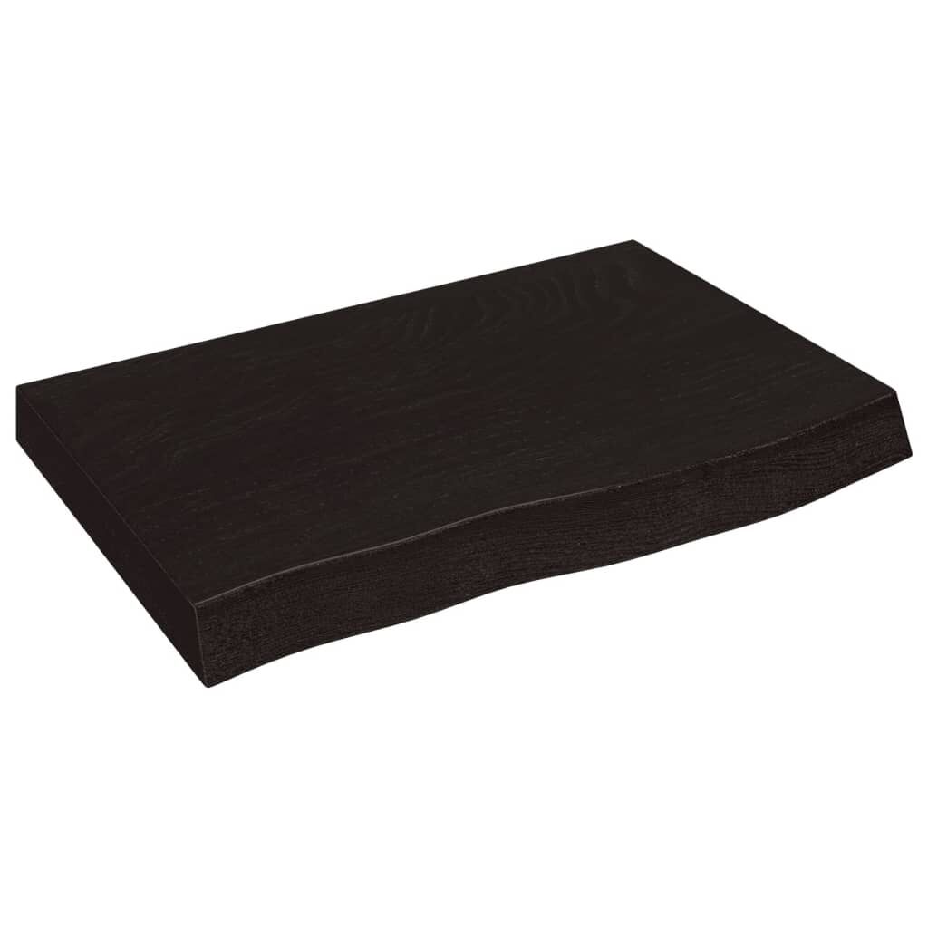 vidaXL Ράφι Τοίχου Σκούρο Καφέ 60x40x(2-6) εκ. Επεξ. Μασίφ Ξύλο Δρυός